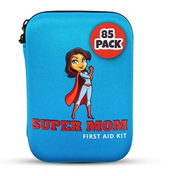 Super Mom First Aid Kit, 85 Piece Set, Compact and Portable for Home, Camping, Vehicle, Emergency or...