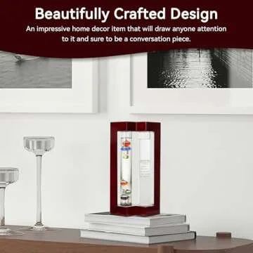 Lily's Home Desktop Weather Station, with Galileo Thermometer and Fitzroy Storm Glass Weather Predictor, 5 Multi-Colored Spheres