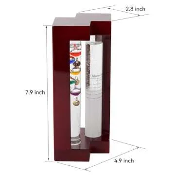 Lily's Home Desktop Weather Station, with Galileo Thermometer and Fitzroy Storm Glass Weather Predictor, 5 Multi-Colored Spheres