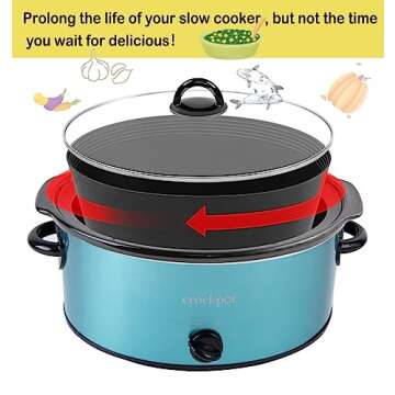 Slow Cooker Liners Fit for Crockpot 7-8 Quart Oval Slow Cooker,Reusable & Leakproof Dishwasher Safe Cooking Liner for CrockPot 7-8QT