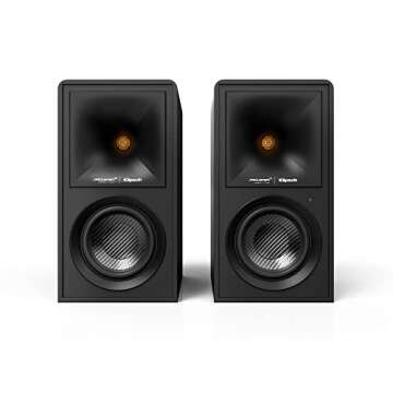 Klipsch The Fives Powered Speaker Monitor 2.0 System McLaren Edition with HDMI-ARC, Bluetooth Wireless Connection, 160 Watts Total System Power, and Best-in-Class Cabinet Construction