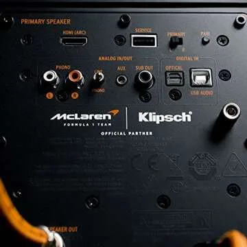 Klipsch The Fives Powered Speaker Monitor 2.0 System McLaren Edition with HDMI-ARC, Bluetooth Wireless Connection, 160 Watts Total System Power, and Best-in-Class Cabinet Construction