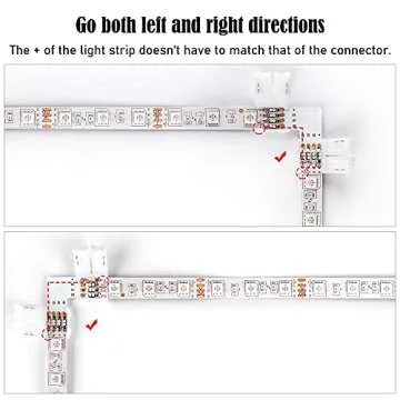 JACKYLED 20Packs L Shape 4-Pin LED Connectors with 22Pcs Clips 10mm for Strip Lights - 10mm 4pin