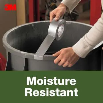 3M Utility Duct Tape, 3 Rolls, 1.88" in x 50 yd, Strong Adhesive, Adheres to Multiple Surfaces, Hand-Tearable, Silver Color Tape, Sticks Instantly, Perfect for Home & Shop Use (1950-3PK)