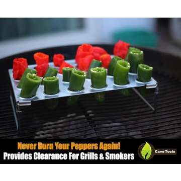 Cave Tools Jalapeno Corer Tool Grill Topper for Cooking Peppers, Chicken Legs & Wings or Chili - 24 ...