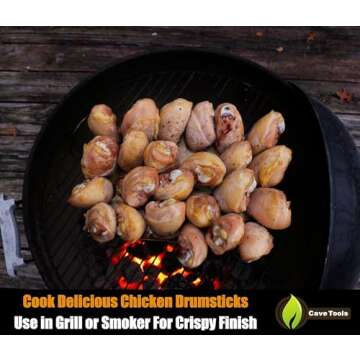 Cave Tools Jalapeno Corer Tool Grill Topper for Cooking Peppers, Chicken Legs & Wings or Chili - 24 Capacity Racks- BBQ Grill and Smoker Accessories, Dishwasher Safe