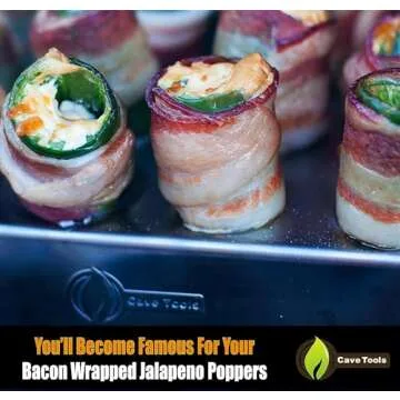 Cave Tools Jalapeno Corer Tool Grill Topper for Cooking Peppers, Chicken Legs & Wings or Chili - 24 Capacity Racks- BBQ Grill and Smoker Accessories, Dishwasher Safe