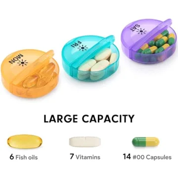 Daily Pill Organizer with AM/PM Labels for Supplements
