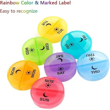 Daily Pill Organizer with AM/PM Labels for Supplements