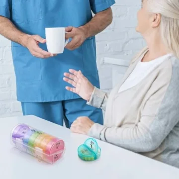 Daily Pill Organizer with AM/PM Labels for Supplements