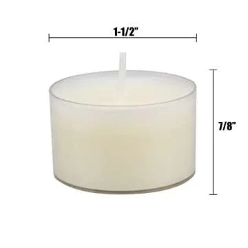 Stonebriar Bulk 96 Pack Unscented Smokeless Long Burning Clear Cup Tea Light Candles with 8 Hour Extended Burn Time, White