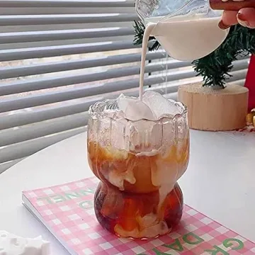 Vintage Wavy Drinking Glasses Set of 2 for Stylish Sips