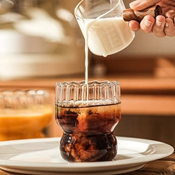 Vintage Wavy Drinking Glasses Set of 2 for Stylish Sips