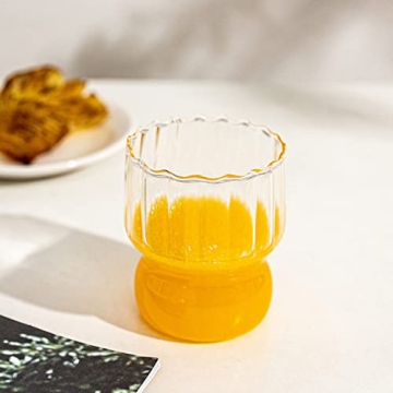 Vintage Wavy Drinking Glasses Set of 2 for Stylish Sips