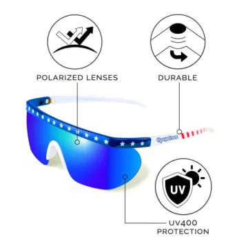 Tipsy Elves Say Can You See Sunglasses - Red White and Blue USA Patriotic American Flag Sunglasses