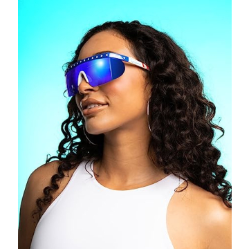 Tipsy Elves Say Can You See Sunglasses - Red White and Blue USA Patriotic American Flag Sunglasses