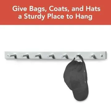 Coat Rack Wall Mount, 7 Peg - Wall Mounted Wooden Pegs Hooks for Hanging Coats, Hats, Bags & More - ...
