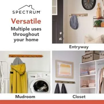 Coat Rack Wall Mount, 7 Peg - Wall Mounted Wooden Pegs Hooks for Hanging Coats, Hats, Bags & More - Easy to Install & Heavy Duty Hanger Mount for Closet, Entryway & Bedroom - Modern Wall Decor