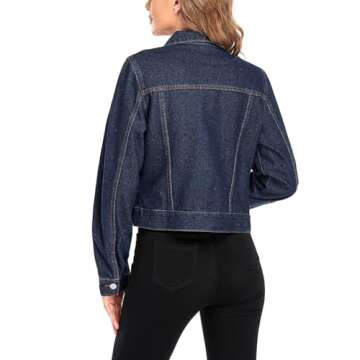 andy & natalie Women's Trendy Denim Cropped Jacket