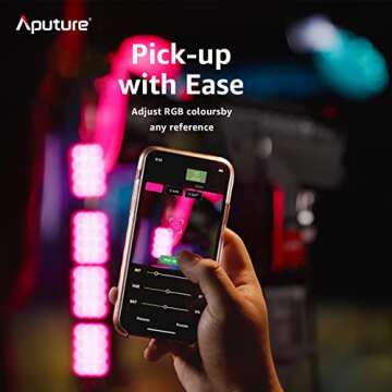 Aputure MC Aputure Amaran AL-MC RGB Led Video Light TLCI/CRI 96+ RGB 0-360 Full Color 3200-6500K Adjustable 0-100% Stepless Dimming CCT/HSI/FX Mode Built-in Lighting Effect App Control Wireless Charge