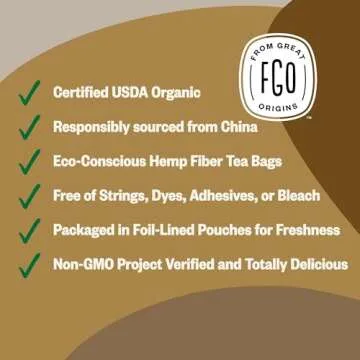 FGO Organic Pu'erh Tea, 100 Count, Eco-Conscious Black Tea Bags, Resealable Bag, Packaging May Vary (Pack of 1)