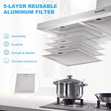 Tieasy 36" Stainless Steel Range Hood with LED