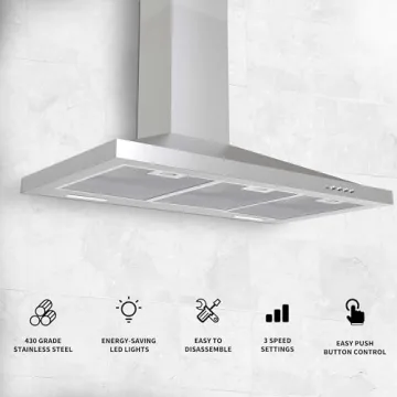 Tieasy 36" Stainless Steel Range Hood with LED