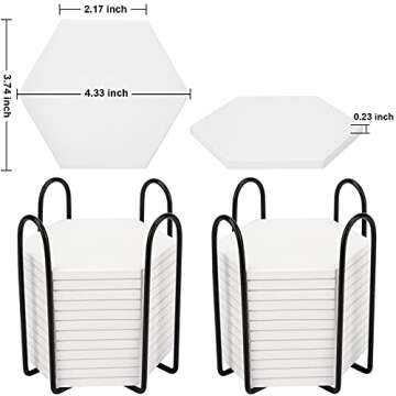 24 Pack Ceramic Tiles for Crafts with Holders - DIY Coasters