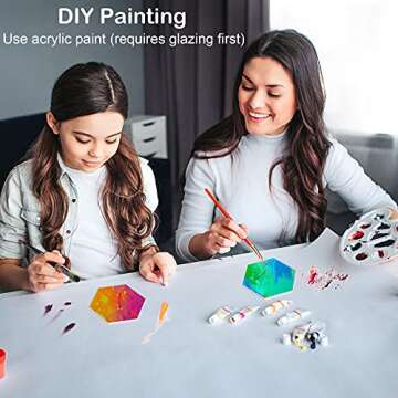 DIY 24 Pack Ceramic Coasters with Holders for Crafts