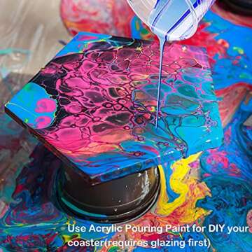 DIY 24 Pack Ceramic Coasters with Holders for Crafts