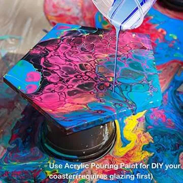 DIY 24 Pack Ceramic Coasters with Holders for Crafts