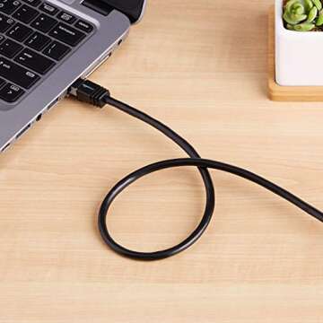 Amazon Basics Cat 7 Ethernet Cable: 10Gbps, 10-Foot, Black