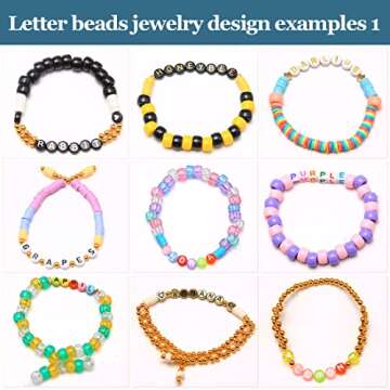 Eppingwin 1400 pcs Letter Beads, 4x7 mm Acrylic Beads, Beads for Jewelry Making, Beads for Bracelet Making, Alphabet Beads, in 28 Grid Box (White and Black)