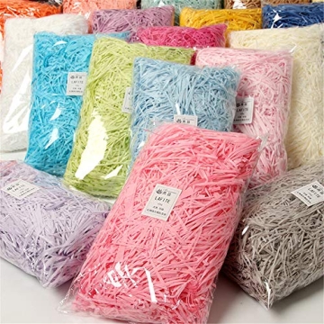 NC Basket Grass,Crinkle Cut Tissue Paper,Recyclable Craft Shred Confetti Raffia Paper Filler,For Easter Gift Box Wrapping Packing Filling,100g 3.53oz Party Decoration (sky blue)