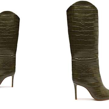 SCHUTZ Women's Maryana Knee High Boots, Military Green, Size 6