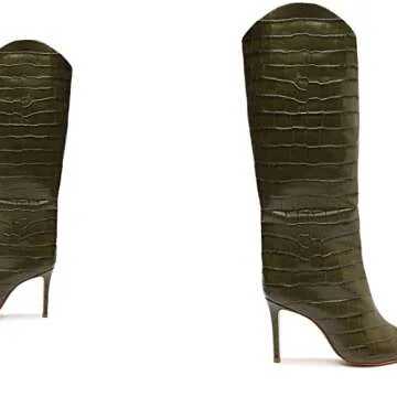 SCHUTZ Women's Maryana Knee High Boots, Military Green, Size 6