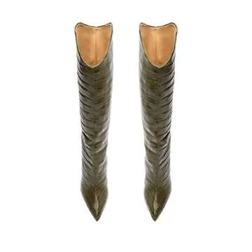 SCHUTZ Women's Maryana Knee High Boots, Military Green, Size 6