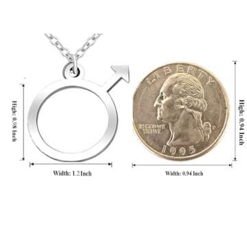 Stylish Stainless Steel Male Symbol Pendant Necklace
