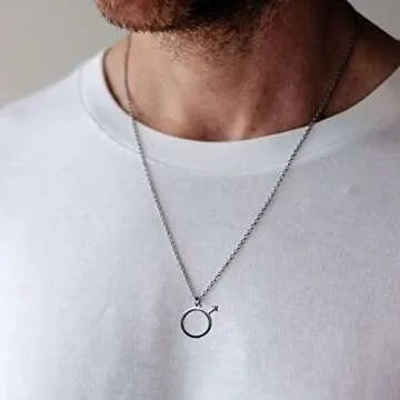 Stylish Stainless Steel Male Symbol Pendant Necklace