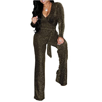 LightlyKiss Stylish Women's Sexy V Neck Jumpsuit for Parties