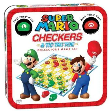 Super Mario Bros Checkers & Tic-Tac-Toe Game Set for All