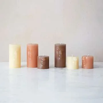 Creative Co-Op Unscented Face Pillar Candle 3x3x3