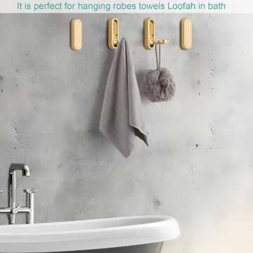Foldable Towel Hooks in Brushed Gold for Your Home
