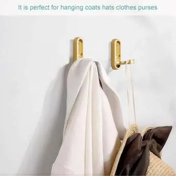 Foldable Towel Hooks in Brushed Gold for Your Home