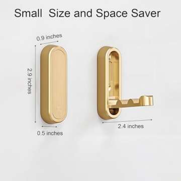 Foldable Towel Hooks in Brushed Gold for Your Home