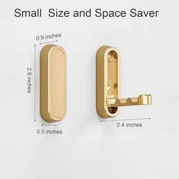 Foldable Towel Hooks in Brushed Gold for Your Home