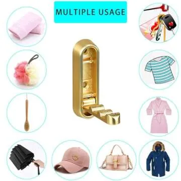 Foldable Towel Hooks in Brushed Gold for Your Home