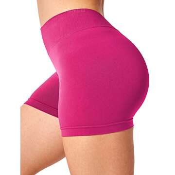 YEOREO Workout Scrunch Shorts Women V Back Gym Butt Lifting Liz High Waisted Seamless Shorts Rose Red XL