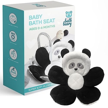 Panda Bear Bath Cushion - Infant and Newborn Bathing Seat, Soft, Washable, Non-Slip Design