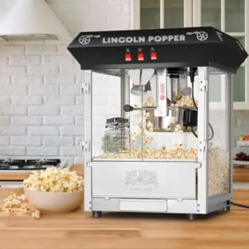 Lincoln Popcorn Machine - 8oz Popper for Movie Nights